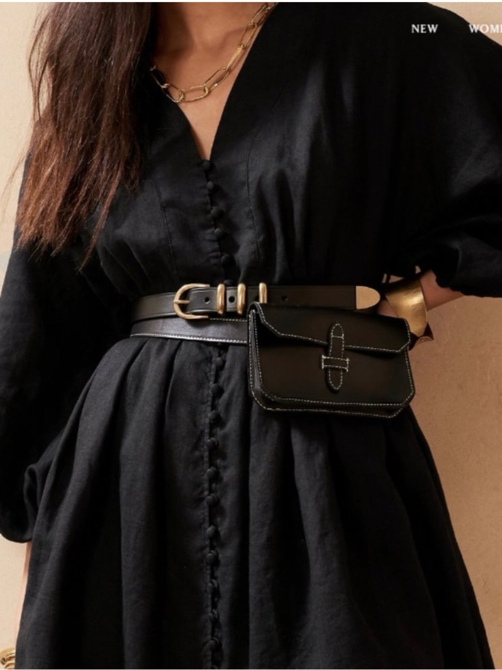 Banana Republic Black Linen Summer Dress